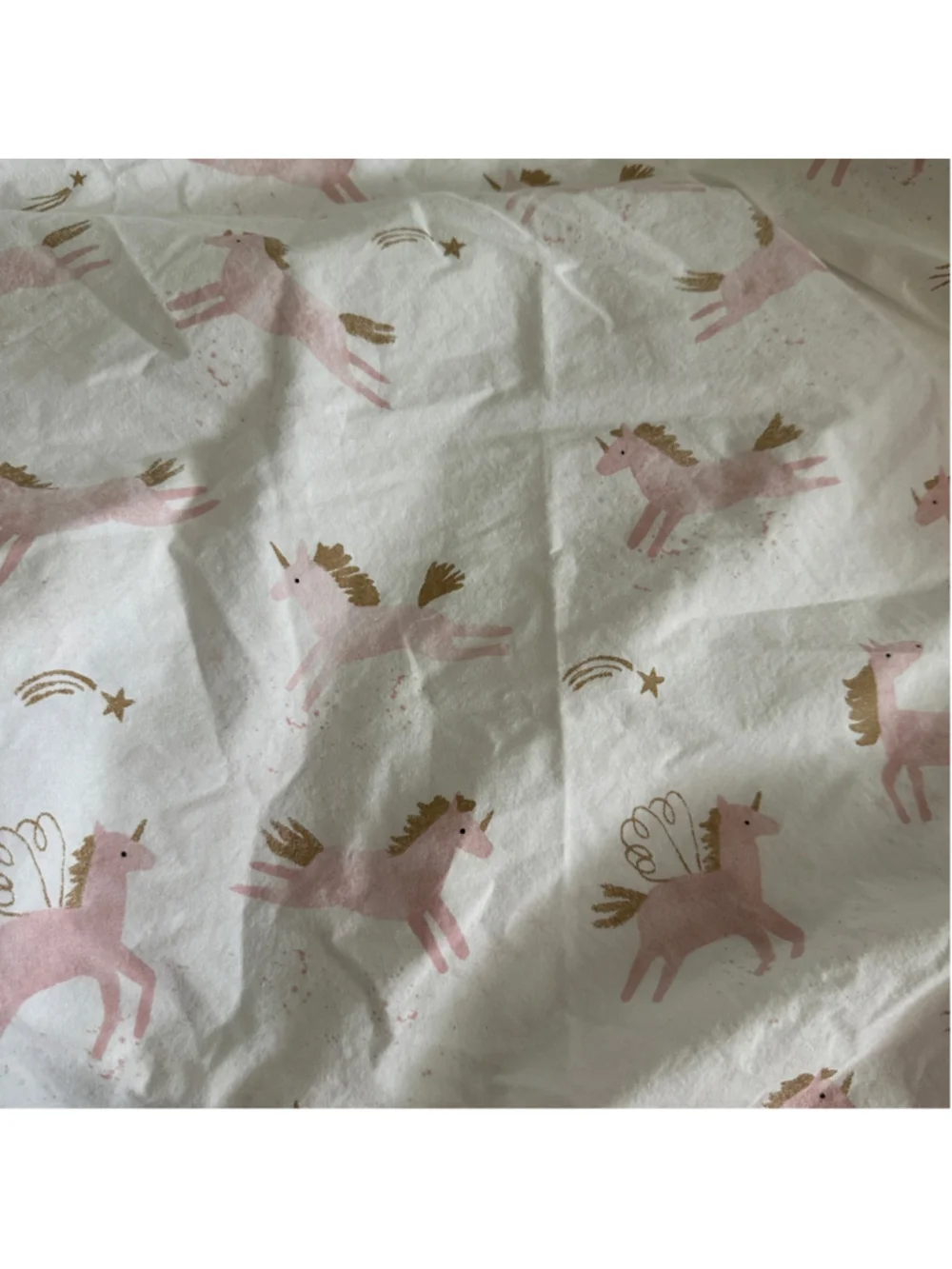 Pottery Barn Kids Crib Sheet Unicorn Pink Gold Organic Cotton White Fitted